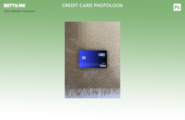 модерен стил GO банка виза дебитна картичка photolook предниот шаблон